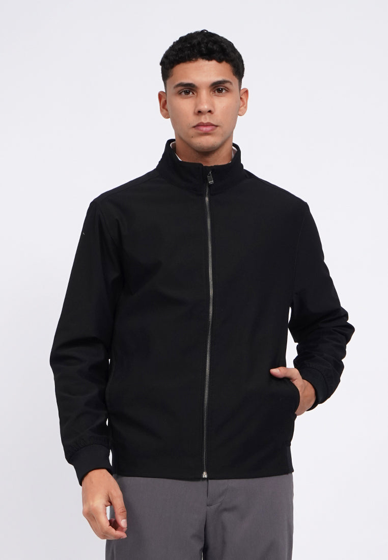 Harrington Jacket with Rib Hem