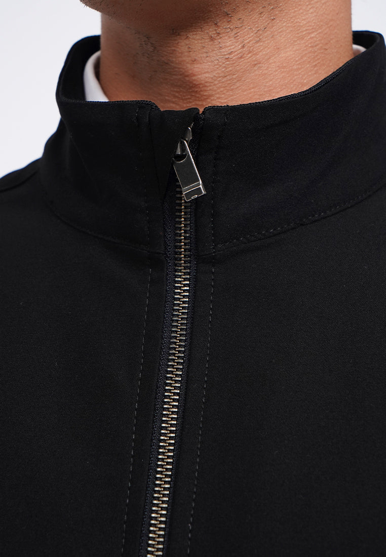 Harrington Jacket with Rib Hem