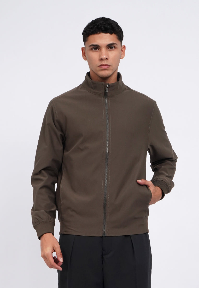 Harrington Jacket with Rib Hem