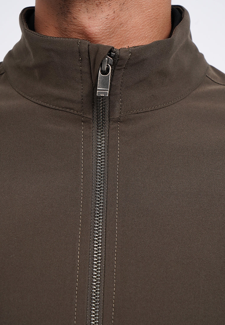 Harrington Jacket with Rib Hem