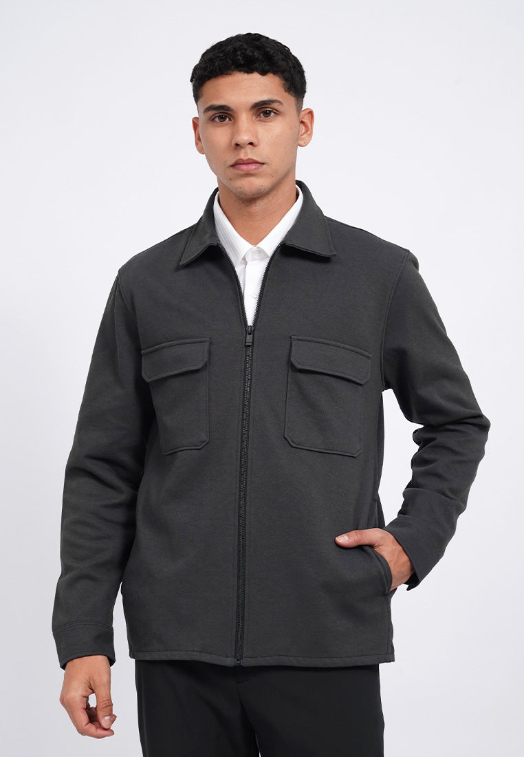 Overshirt Jacket with Zip Opening