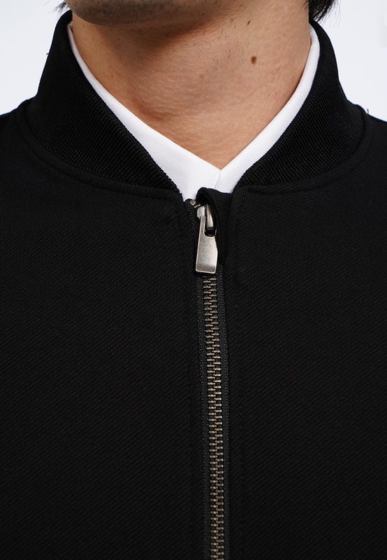 Slim Fit Knit Bomber Jacket