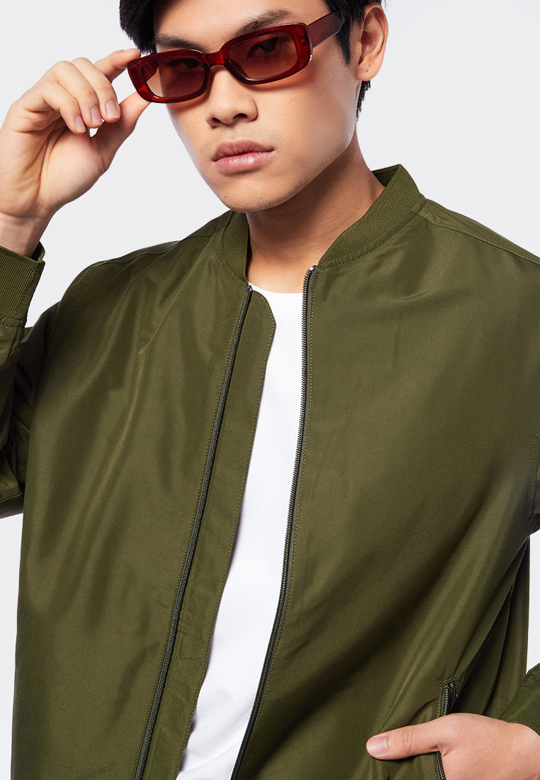 Slim Fit Nylon Bomber Jacket