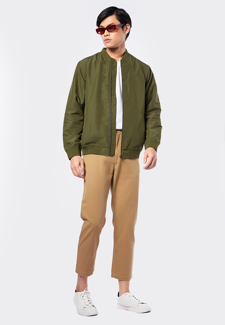 Slim Fit Nylon Bomber Jacket