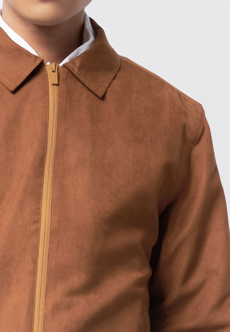 Slim Fit Suede Collar Jacket