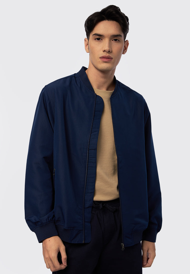 Slim Fit Bomber Jacket Dark Blue