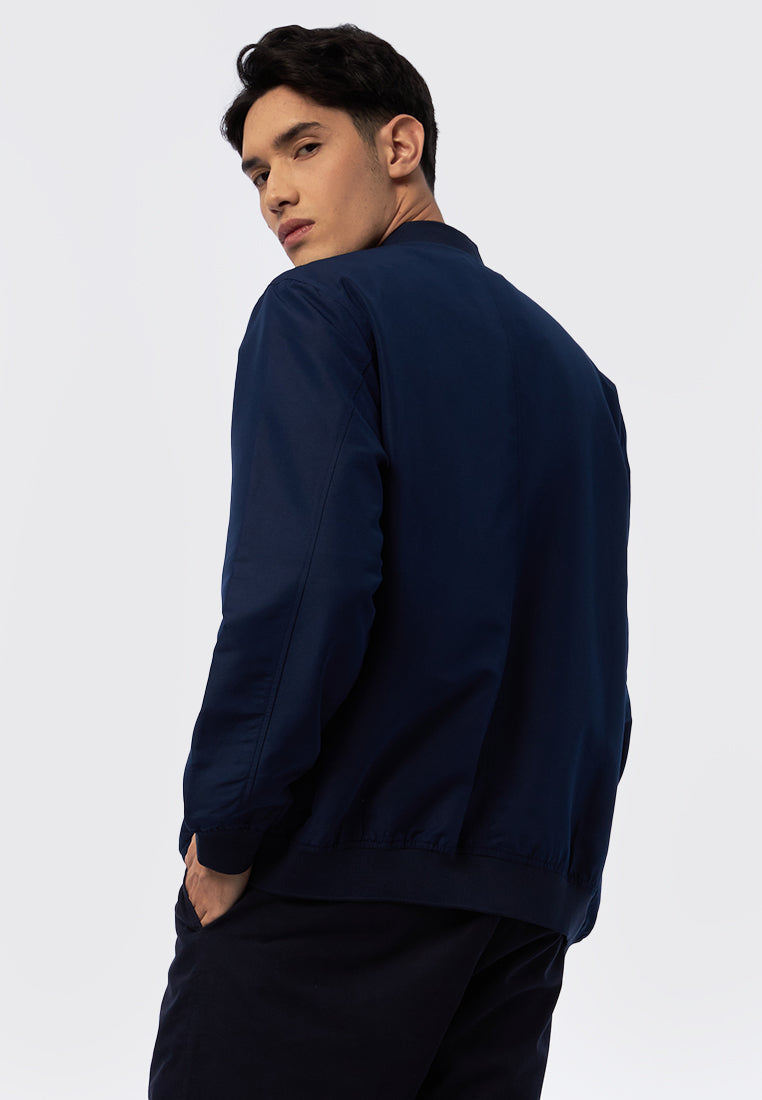 Slim Fit Bomber Jacket Dark Blue