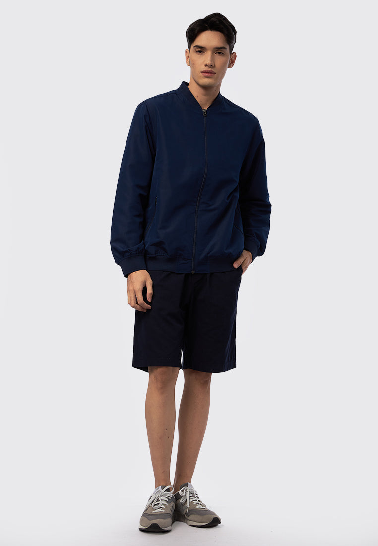 Slim Fit Bomber Jacket Dark Blue