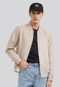 Slim Fit Bomber Suede Jacket
