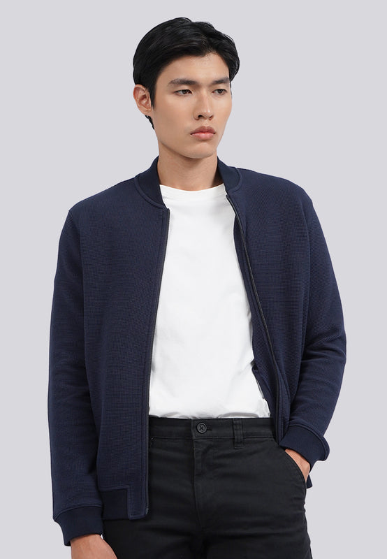 Slim Fit Bomber Knit Jacket