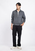 Slim Fit High Collar Suede Jacket