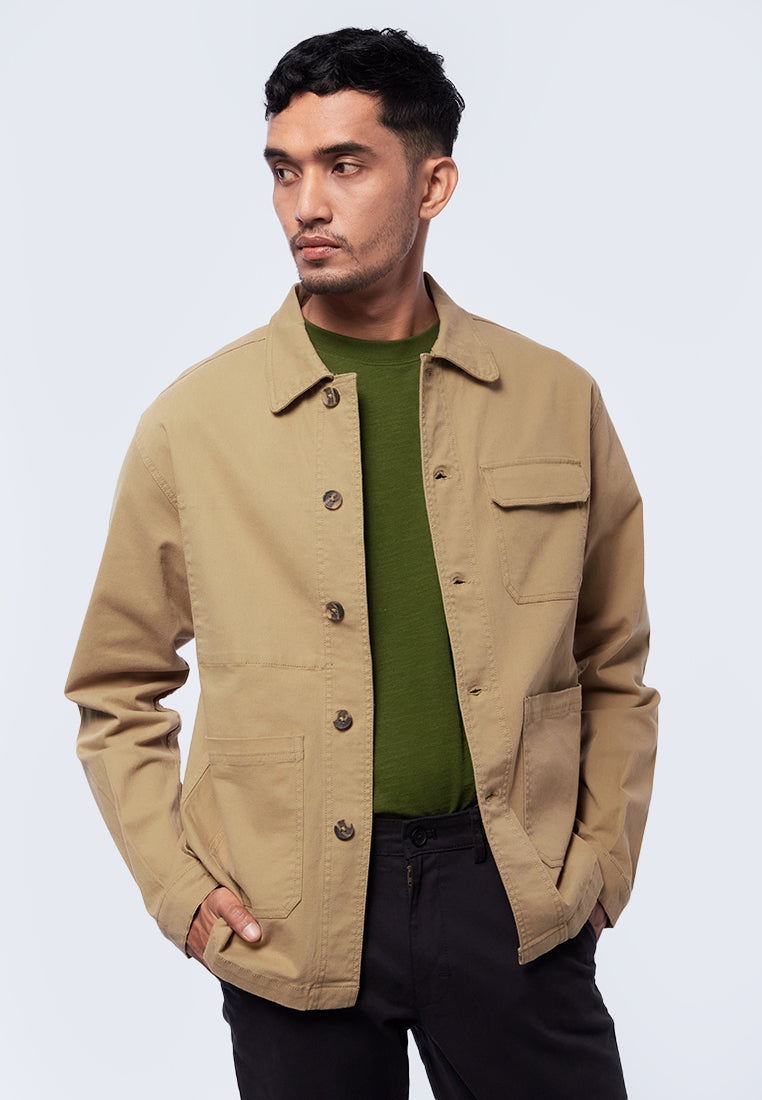 Slim Fit Shirt Jacket with Pocket