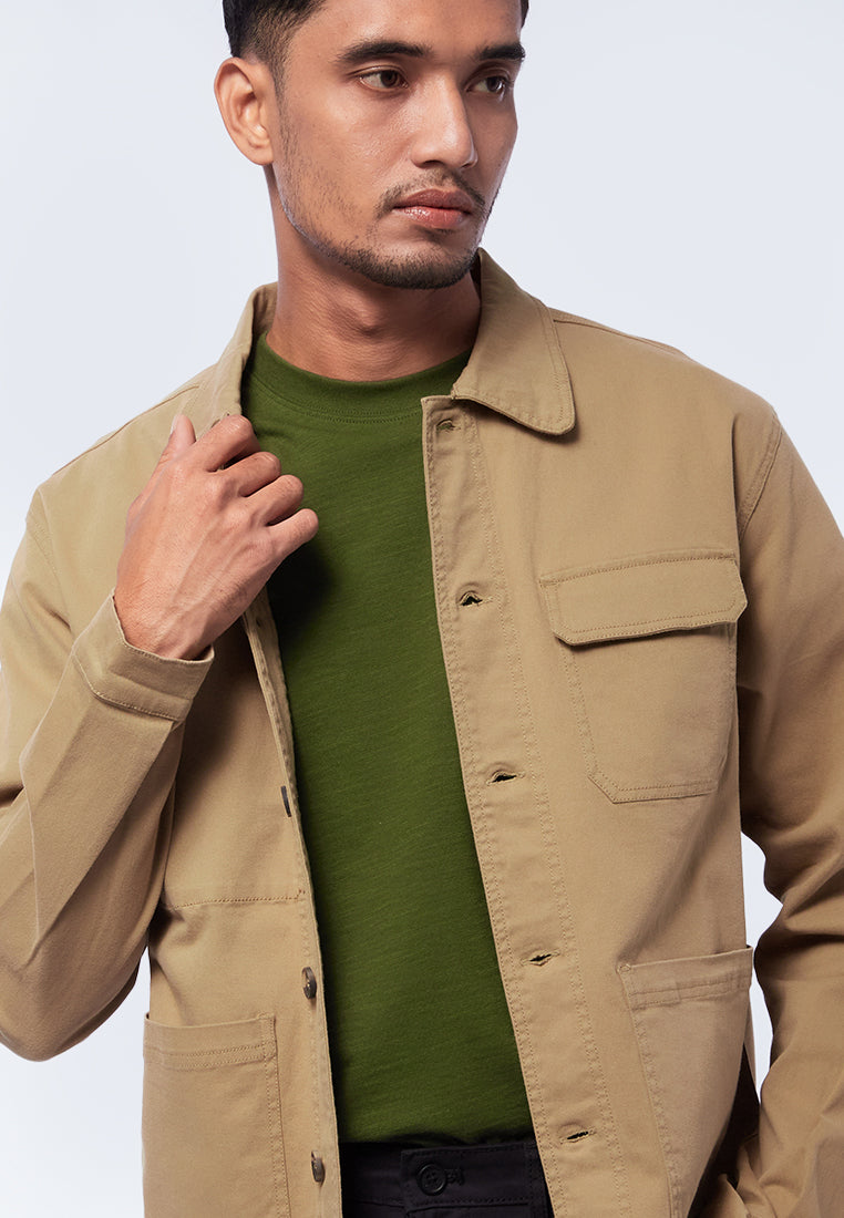 Slim Fit Shirt Jacket with Pocket