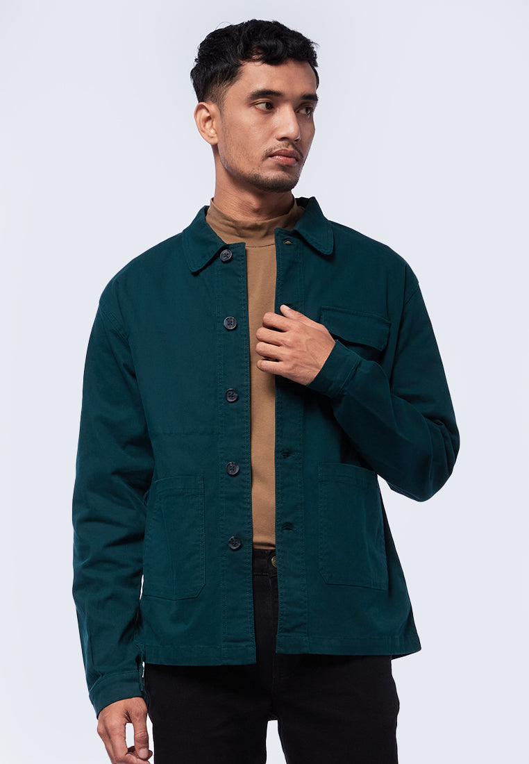 Slim Fit Shirt Jacket with Pocket