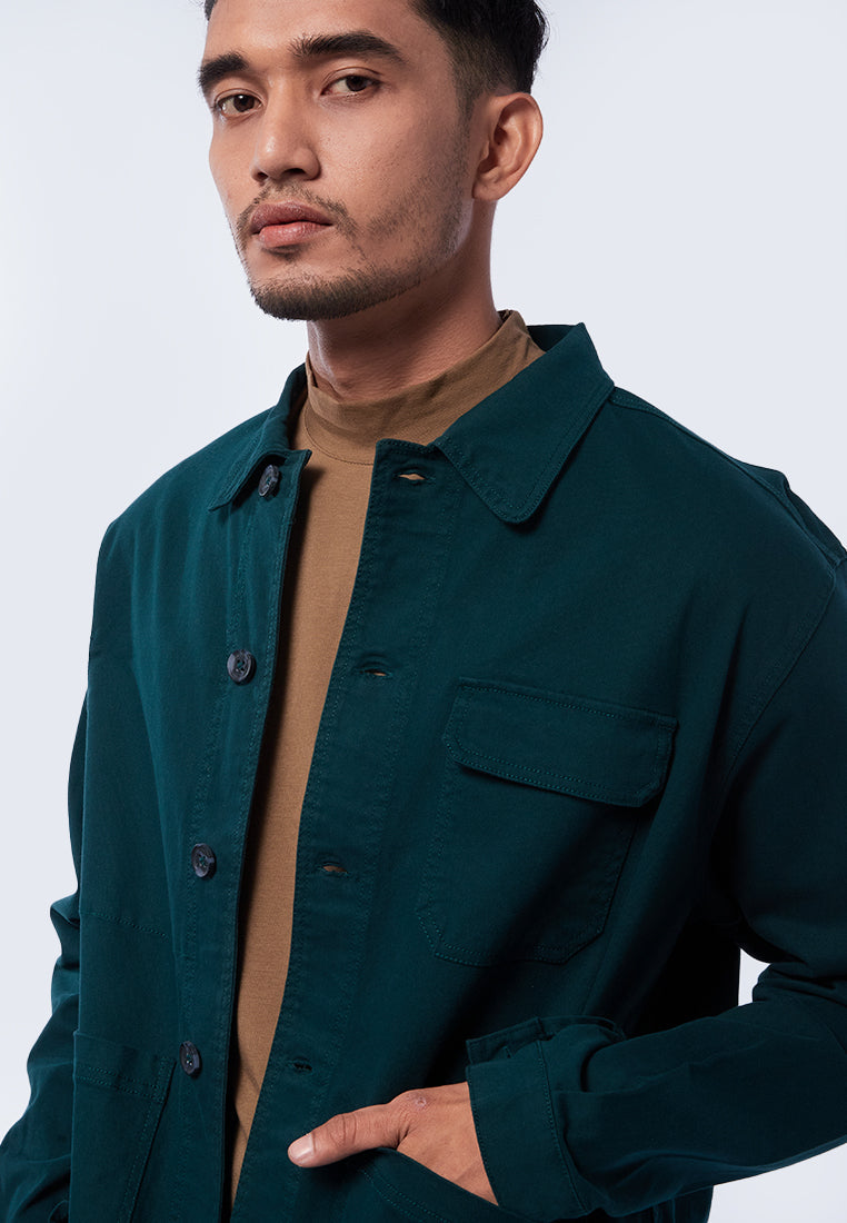 Slim Fit Shirt Jacket with Pocket