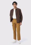 Slim Fit Collared Jacket Dark Brown