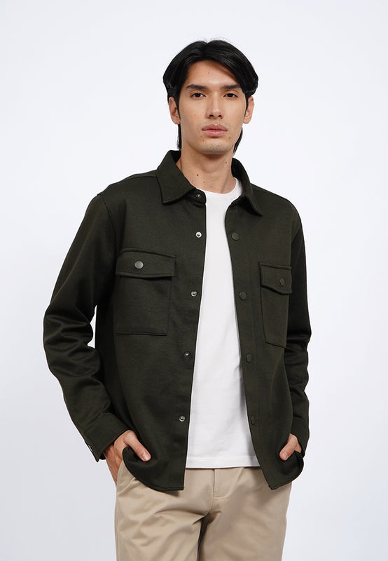 Long Sleeve Knitted Overshirt Jacket