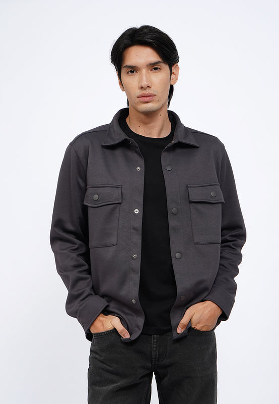 Long Sleeve Knitted Overshirt Jacket