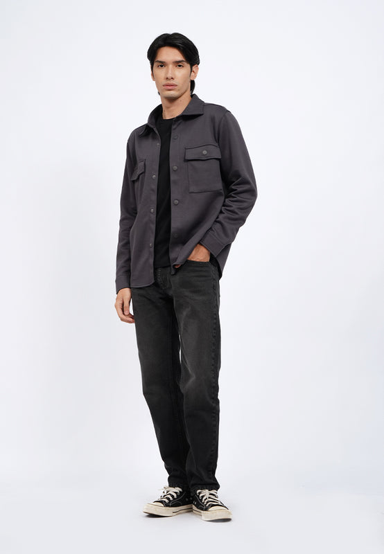 Long Sleeve Knitted Overshirt Jacket