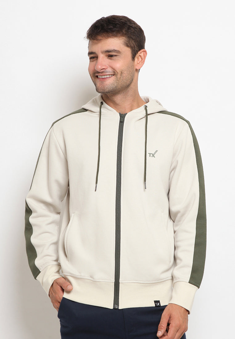 Knit jacket with hoodies