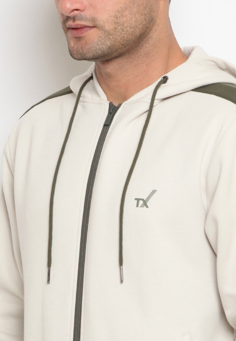 Knit jacket with hoodies