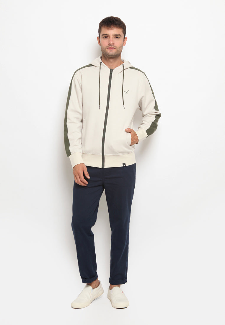Knit jacket with hoodies