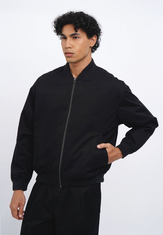 Oversized Twill Bomber Jacket
