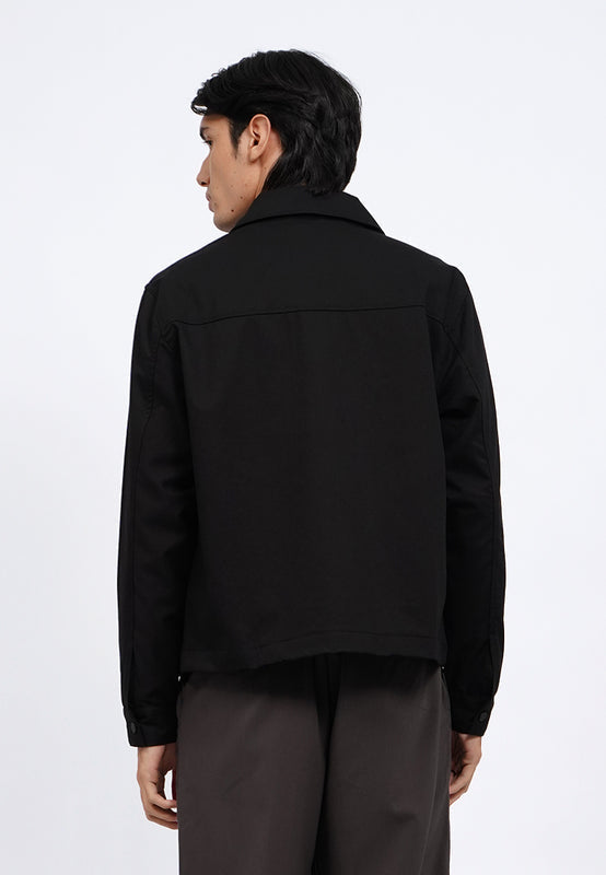 Boxy Collared Jacket with Zipper