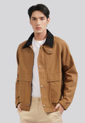 Contrast Collar Jacket Sand