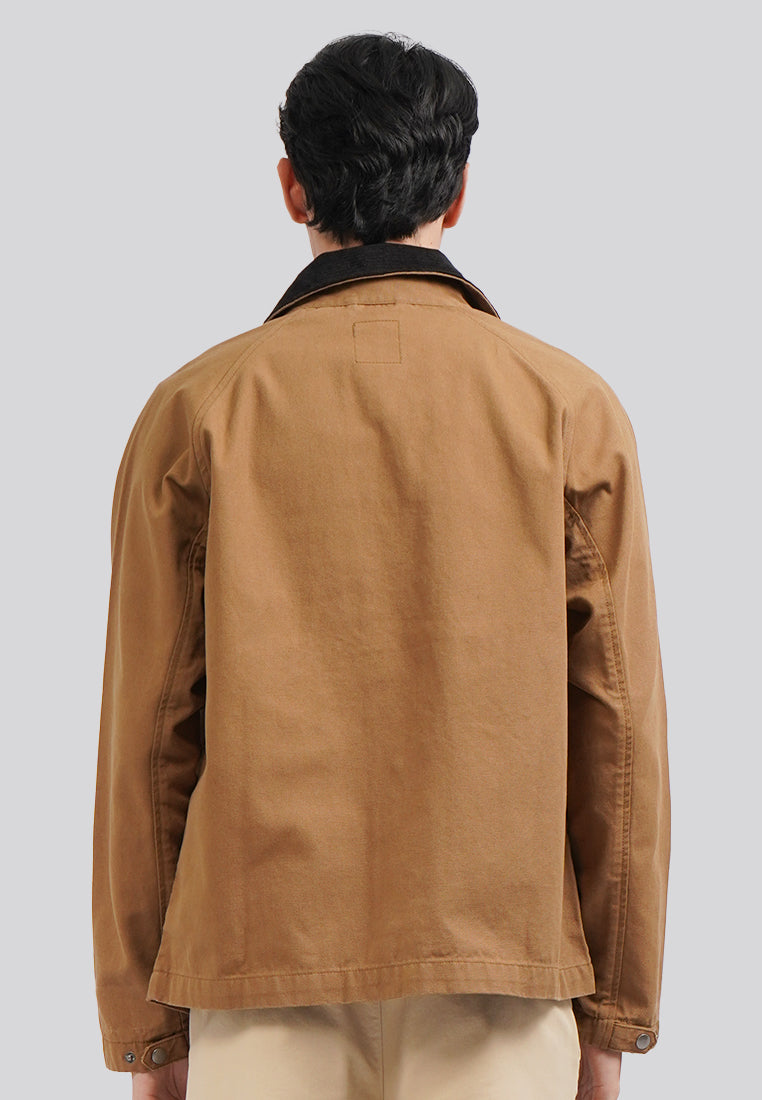 Contrast Collar Jacket Sand