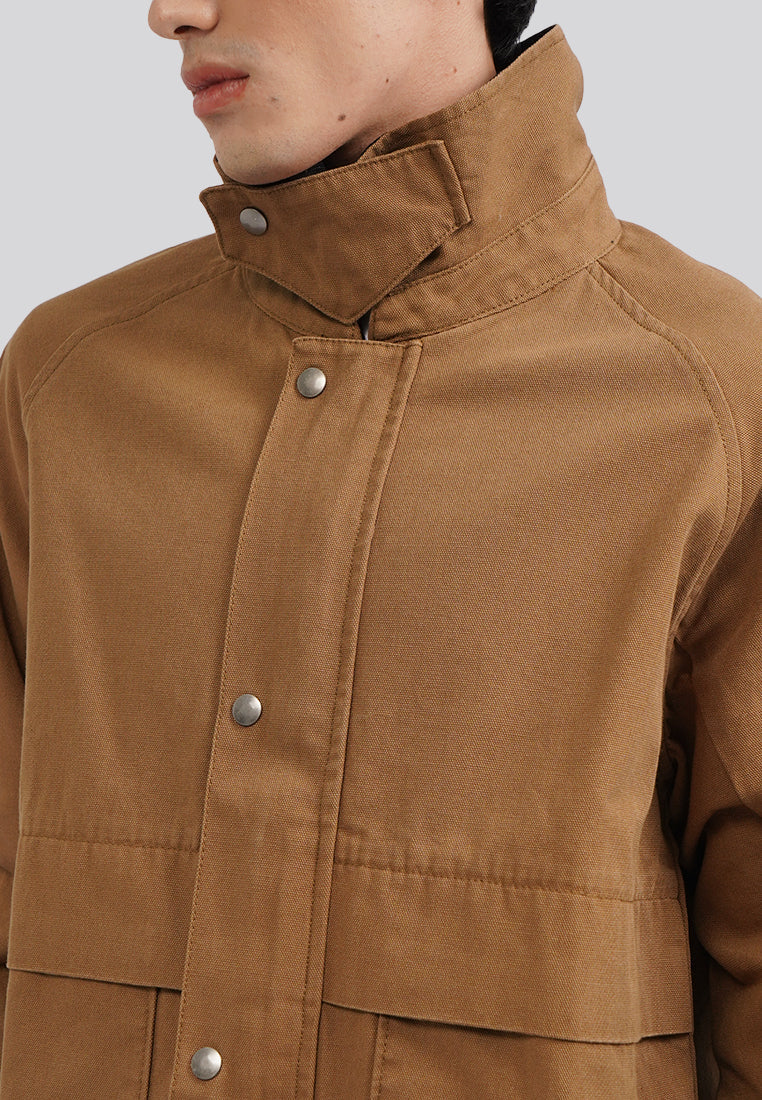 Contrast Collar Jacket Sand