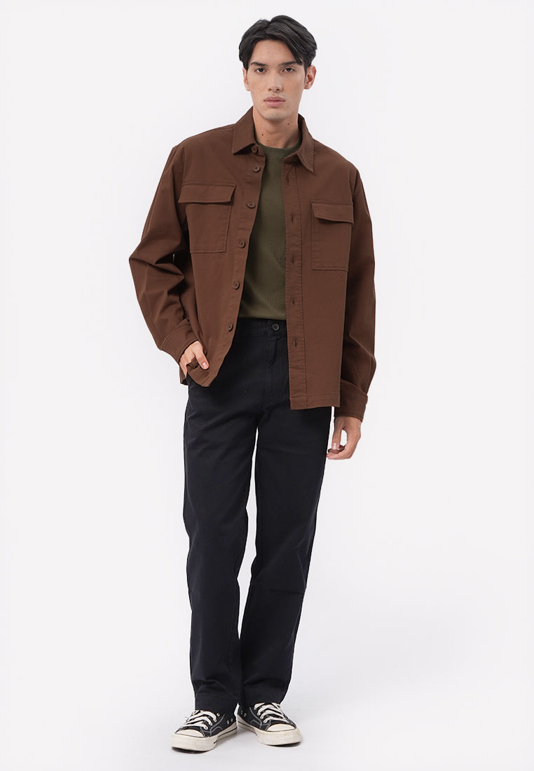 Regular Fit Shirt Jacket with Pocket