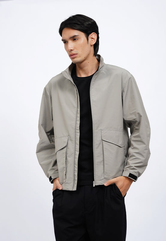 Regular Fit Utility Jacket with Zipper