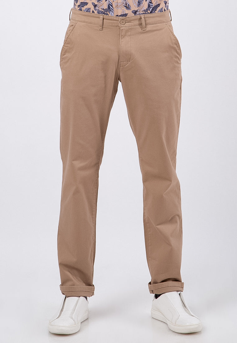 Khaki Satin Chinos Pants