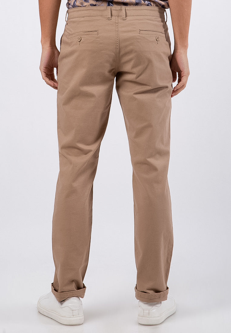 Khaki Satin Chinos Pants