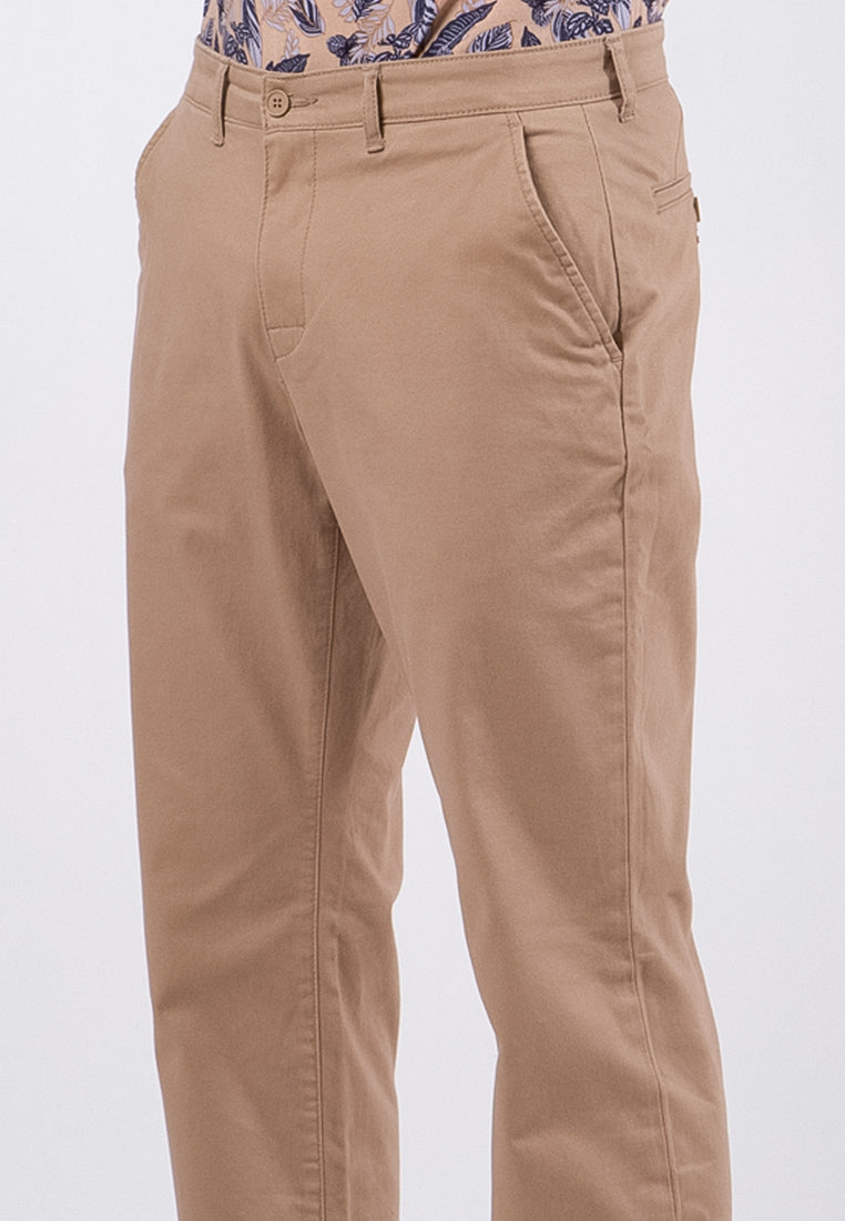 Khaki Satin Chinos Pants