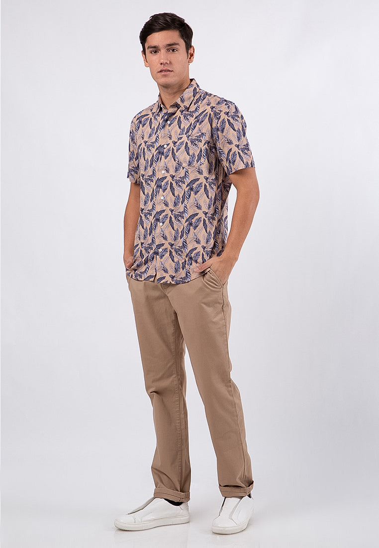 Khaki Satin Chinos Pants