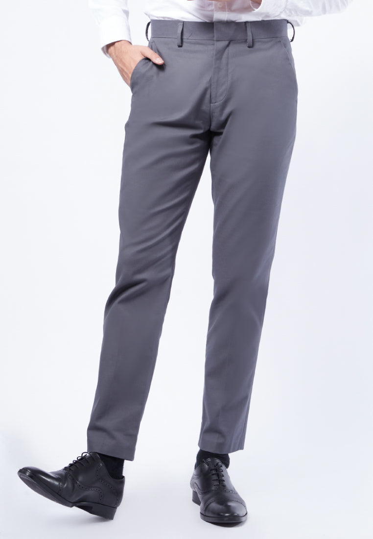 Slim Fit Formal Long Pants Dark Grey