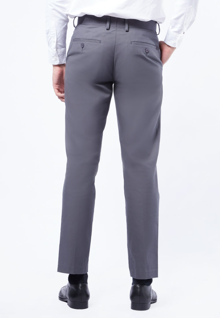 Slim Fit Formal Long Pants Dark Grey