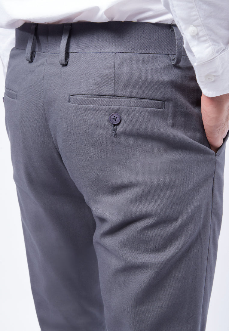 Slim Fit Formal Long Pants Dark Grey