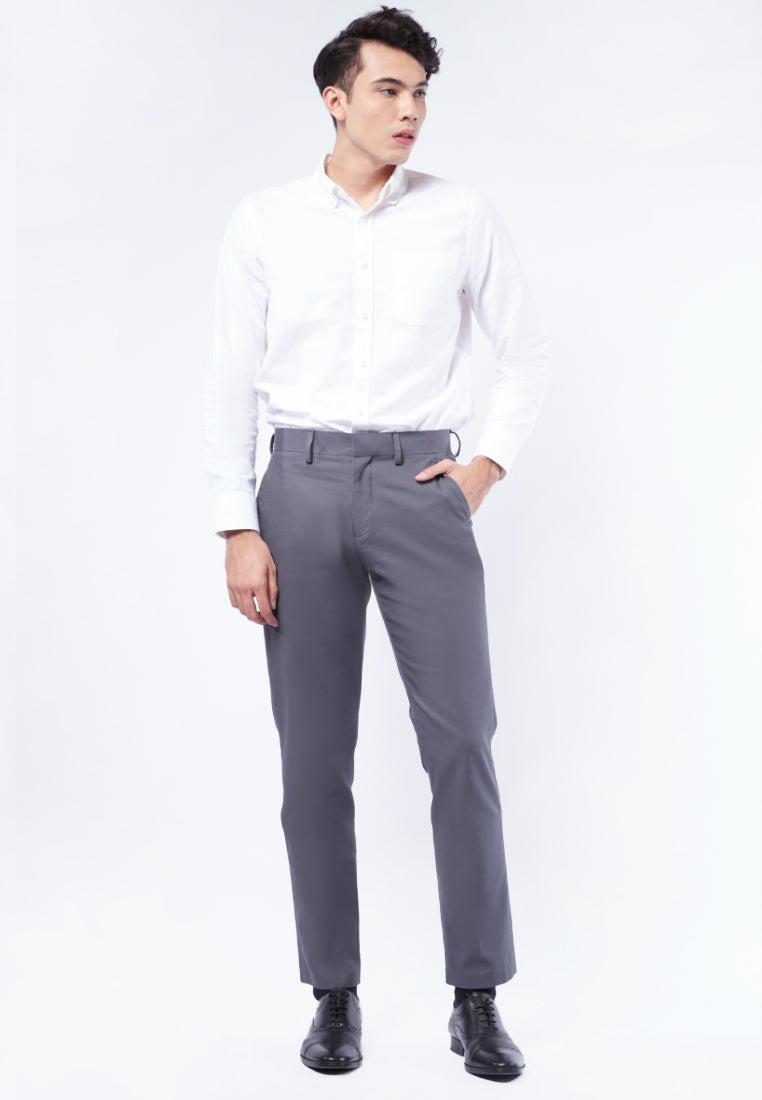 Slim Fit Formal Long Pants Dark Grey
