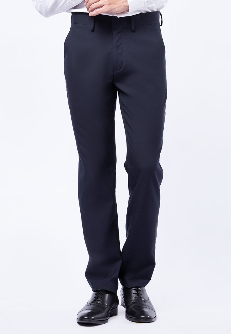 Slim Fit Formal Pants Dark Blue