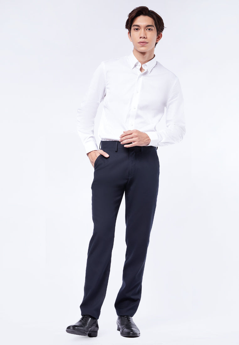 Slim Fit Formal Pants Dark Blue
