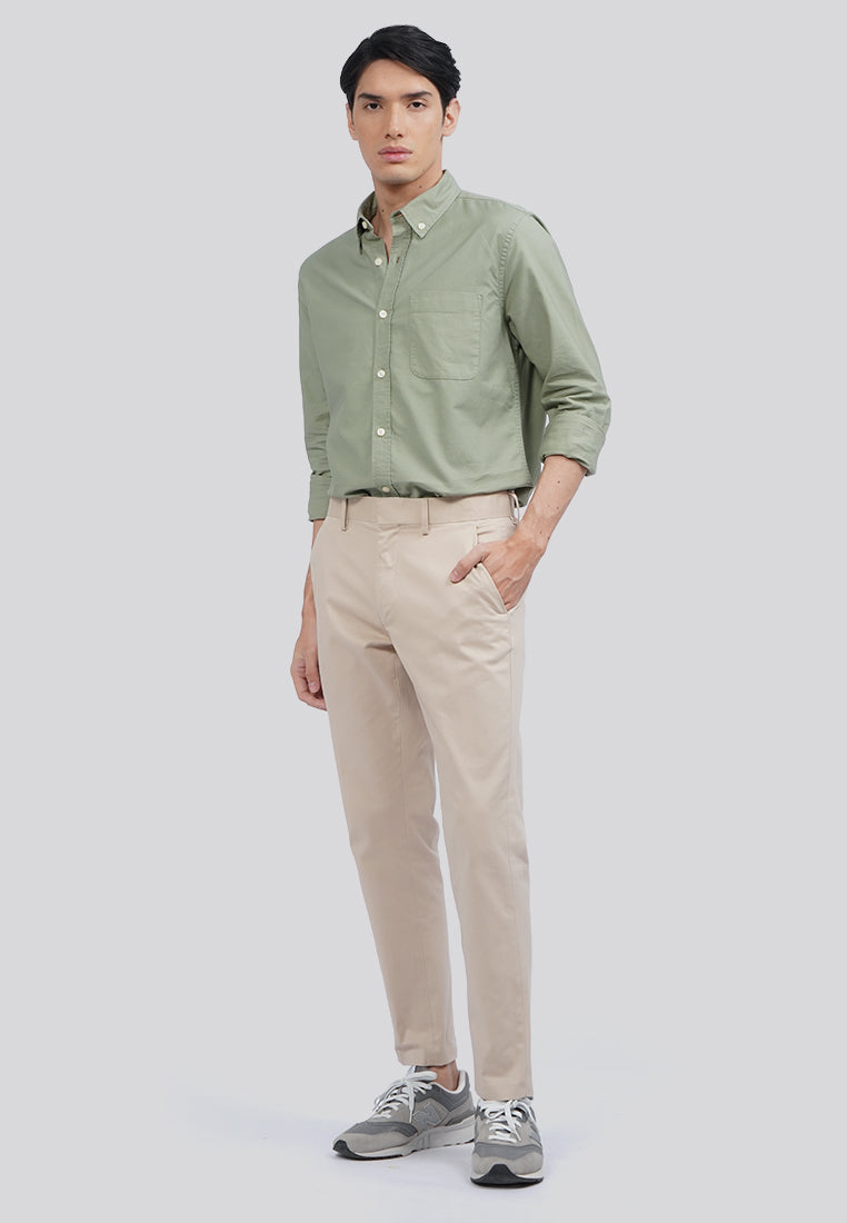 Slim Fit Basic Long Pants Khaki