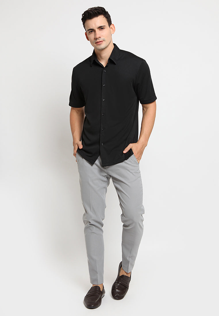 contrast texture suit pants