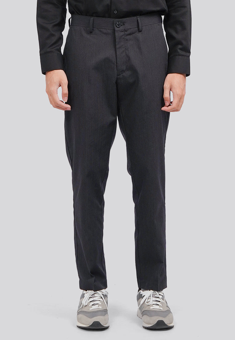 Slim Fit Stripe Pants Black