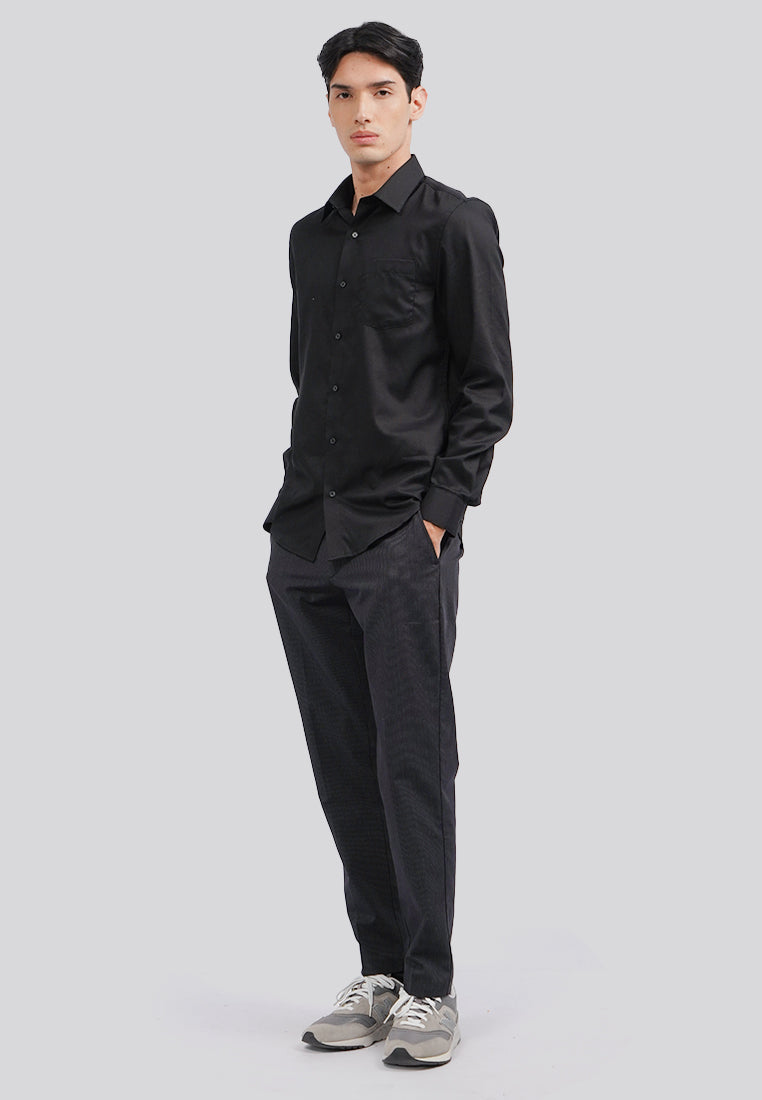 Slim Fit Stripe Pants Black