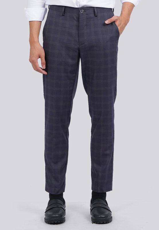 Slim Fit Formal Check Pants