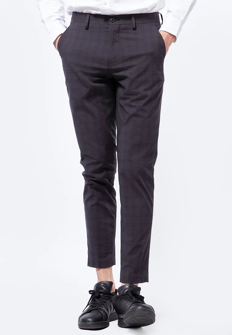 Slim Fit Checks Long Pants