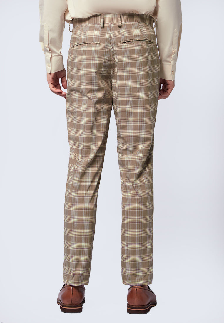 Slim Fit Plaid Formal Pants
